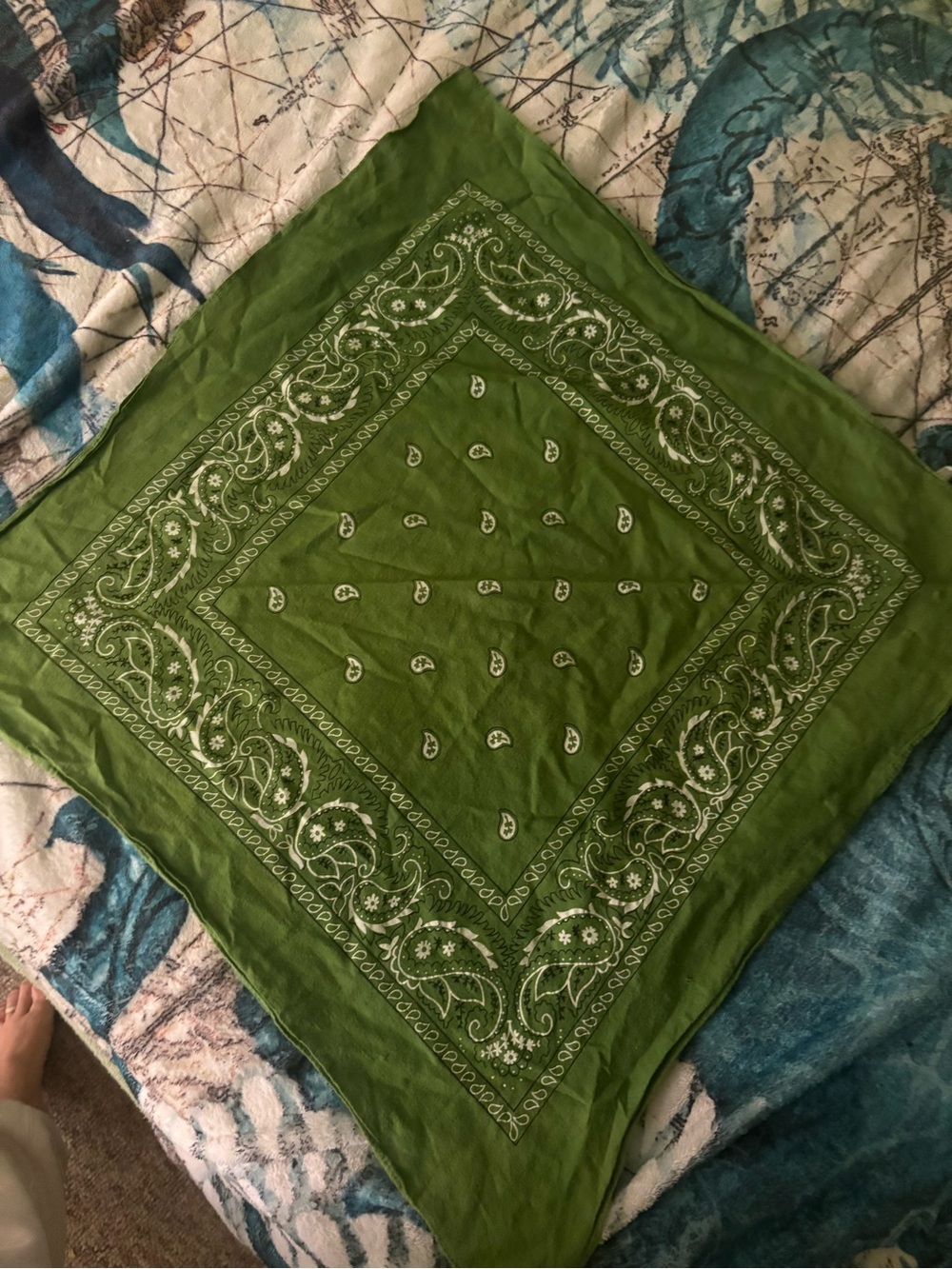 Green Paisley Bandana Scarf